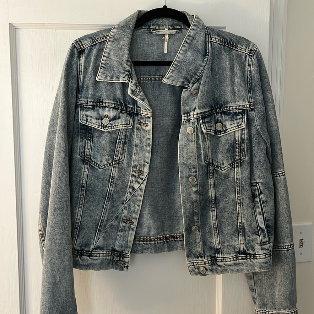 Free People Denim Jacket with sleeve detail